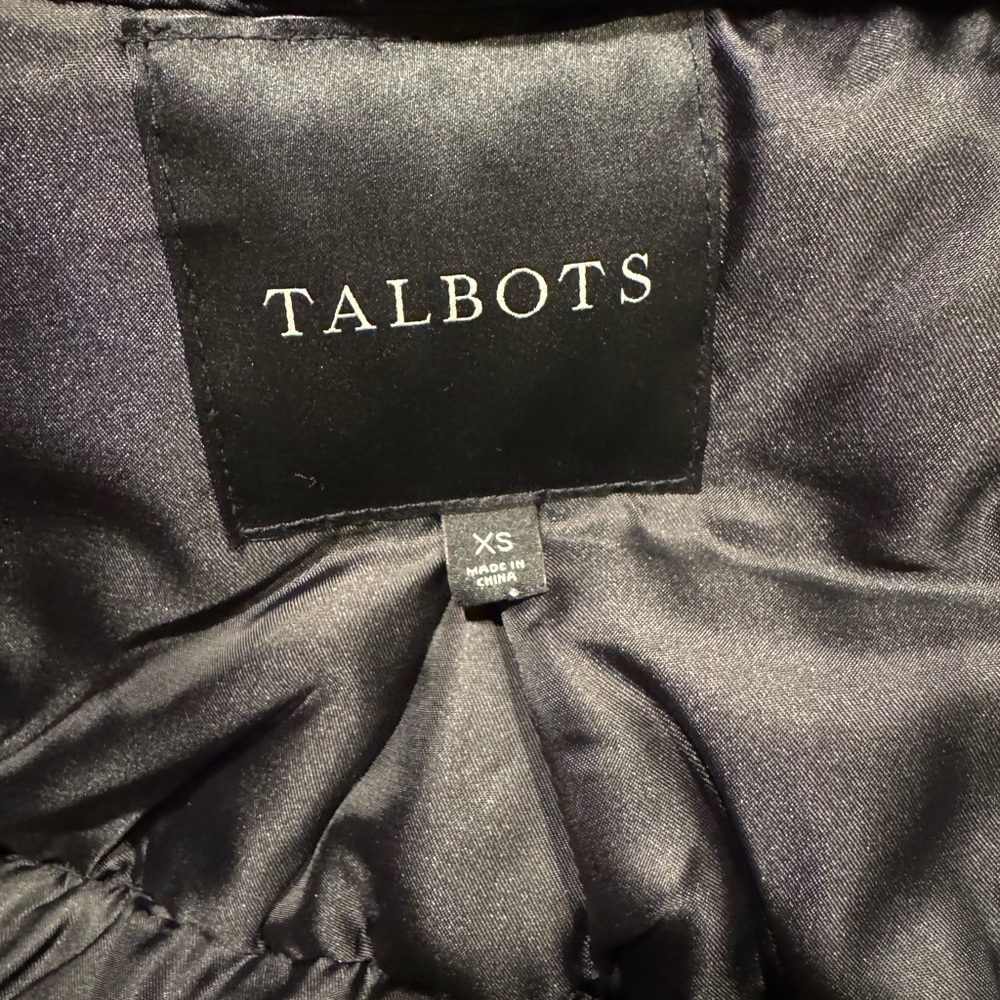 Talbots Vest Artic Fair Isle Quilted Black and White Women’s XS - Picture 11 of 12